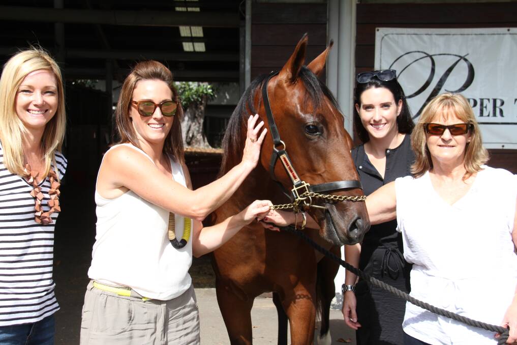 The Rock N Roll Heaven yearling filly out of Make Mine Cullen, pictured with the ladies of the Roger Bazley Racing Syndicate, was purchased by Pepper Tree Farm on Saturday.