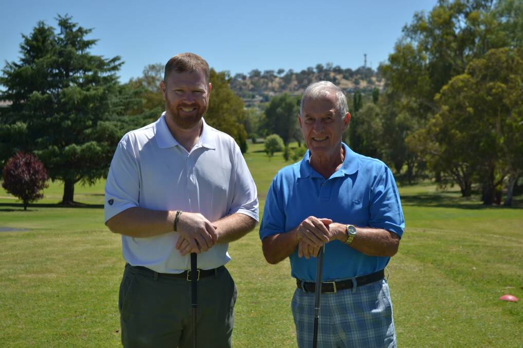 COMING-AND-GOING: Steve Cains (left, Cowra's Golf Club Professional) will be heading back to Canberra in the new year as Robert Oliver (right) begins his new role as President of Cowra Golf Club.