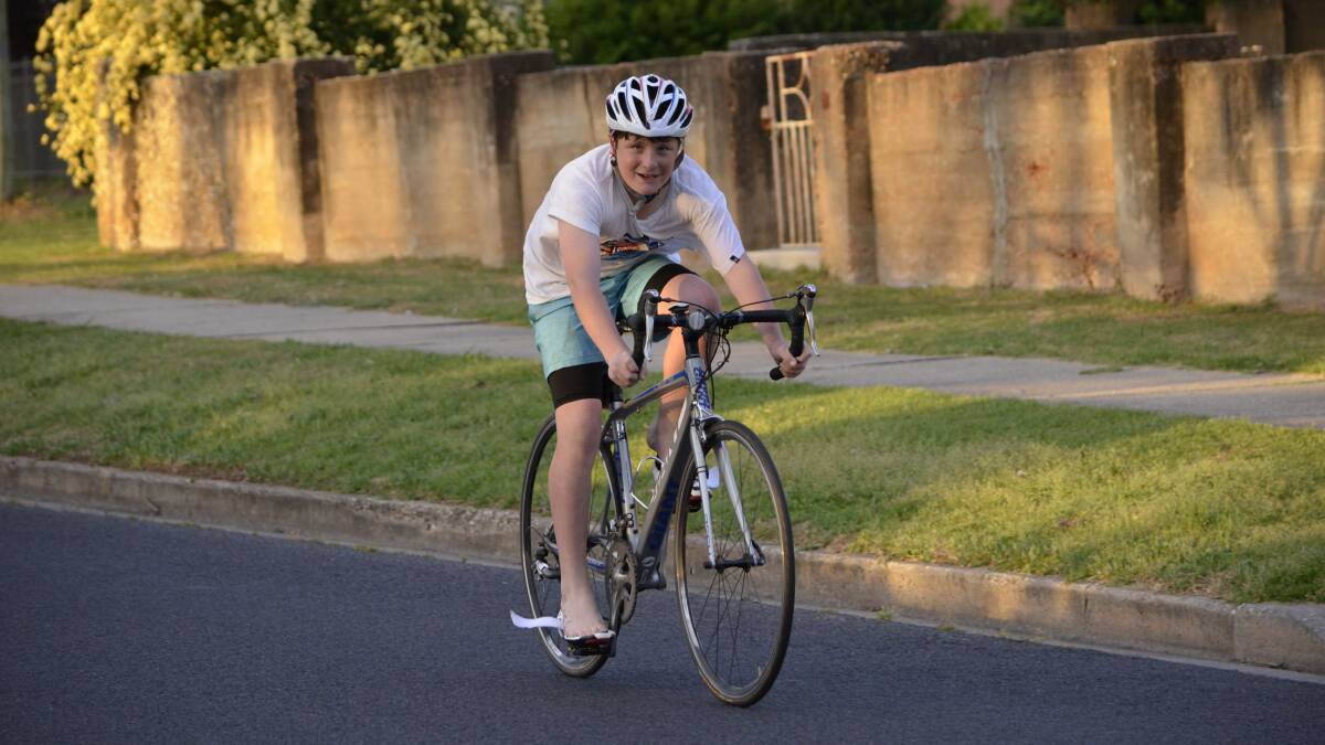 Joe Sullivan, pictured on the Cowra circuit is one of many young triathletes impressing in this summer's series.