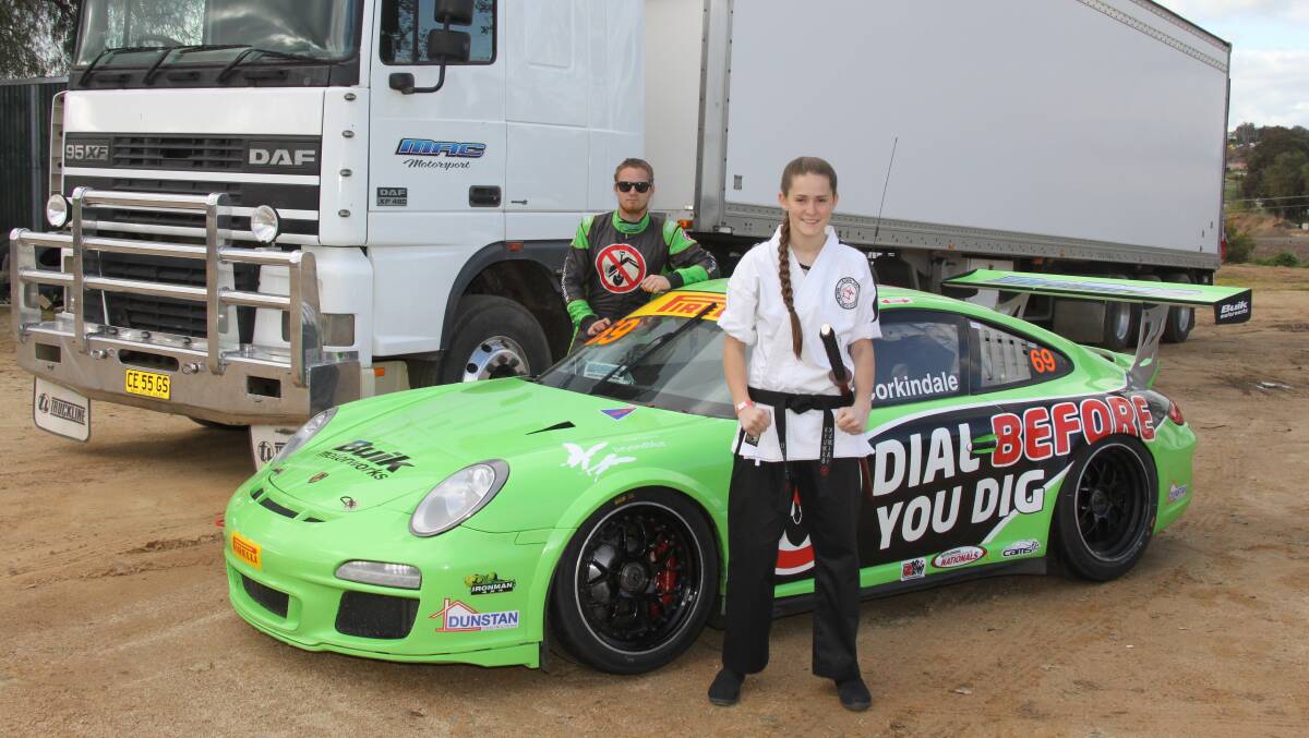 Nicole Lowe-Tabert with Jon McCorkindale of Mac Motorsport.