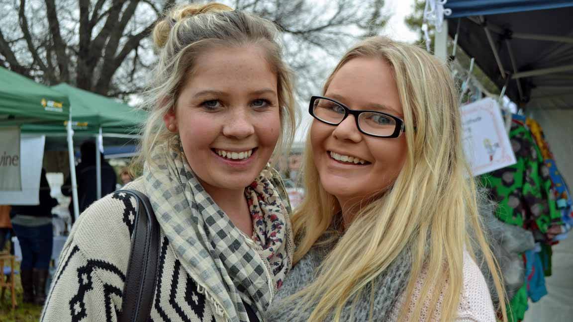 Heaps happening in Cowra....such as Harvest in the Park June 2015. Here Meg Carey and Kaitlyn Brooks of Cowra were perusing the stalls.