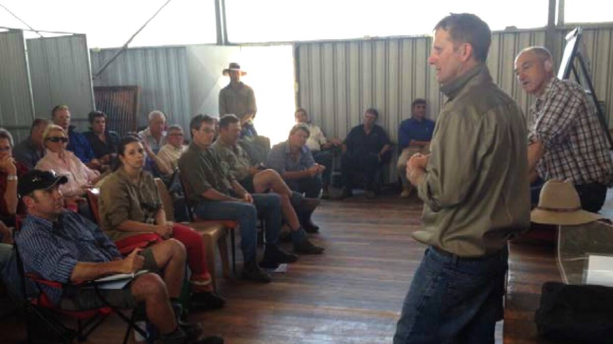 Mid Lachlan Landcare Support Officer Scott Hickman addressing the group at a prior function. Contributed photo.