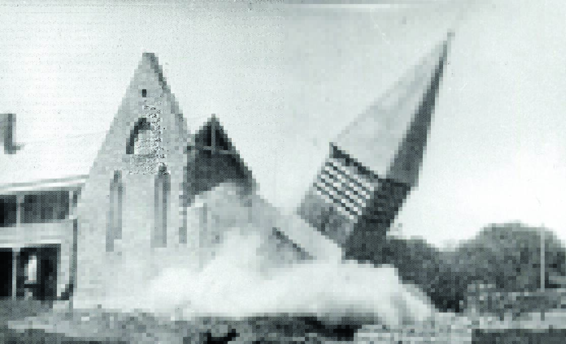 The Catholic Church being demolished in 1938. The image was captured by Sadie Frew using a Kodak 120.