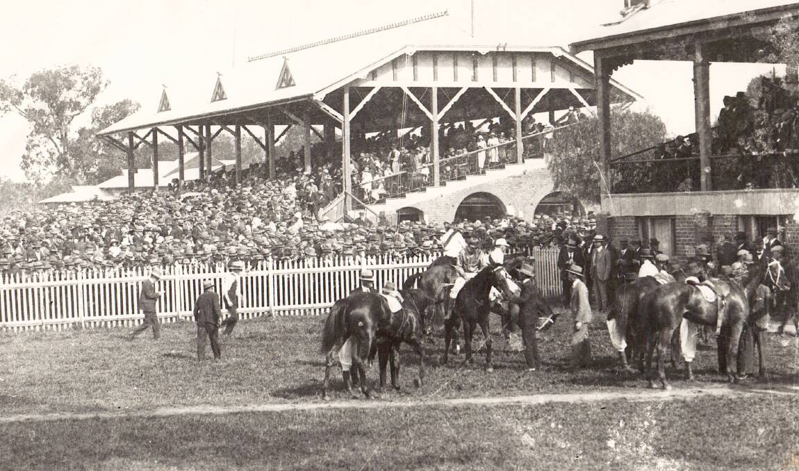 The Cowra grandstand and racecourse circa 1928.