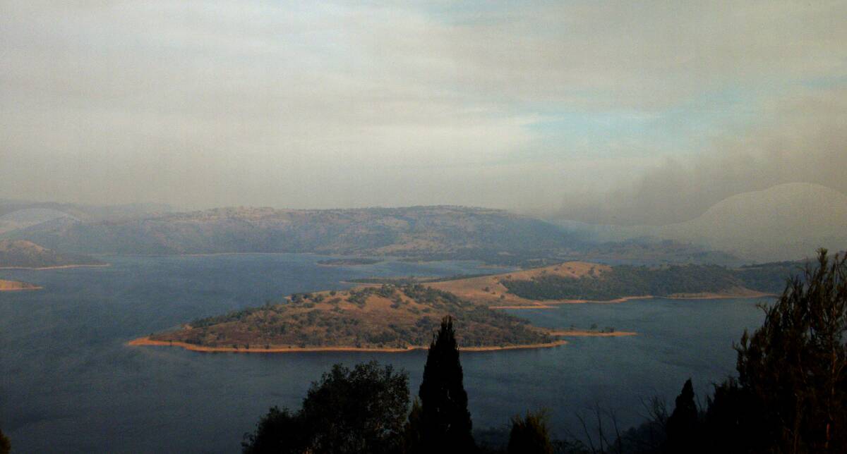 HAZE: Smoke from the Decca fire, as viewed from Elliot's Lookout, Wyangala. 