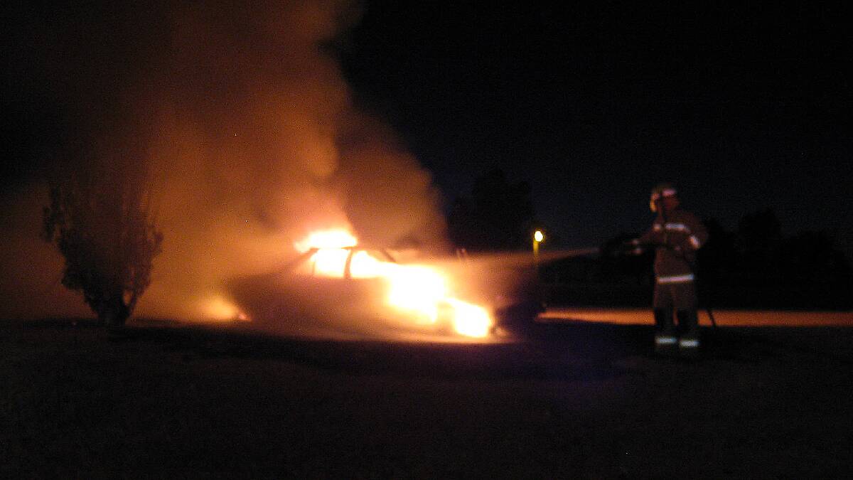 Firefighters quickly got the fire under control before it spread beyond the vehicle, although the vehicle, a Mitsubishi Magna, was completely destroyed. 