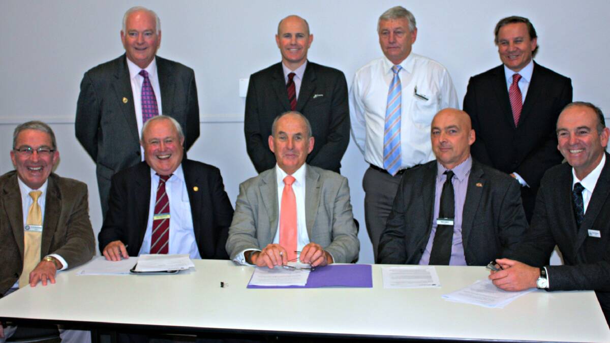 Discussions for the revival of the Blayney - Demondrille railway are underway between five regional councils, with Mayor Bill West (centre) representing Cowra.