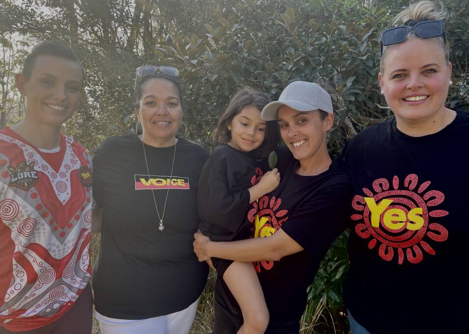 Jess Brassington, Michell Scott, Jorja and Stacy Timms Muscat and Alison Simpson at the Walk for Yes event at Jigamy. Picture by Amandine Ahrens 