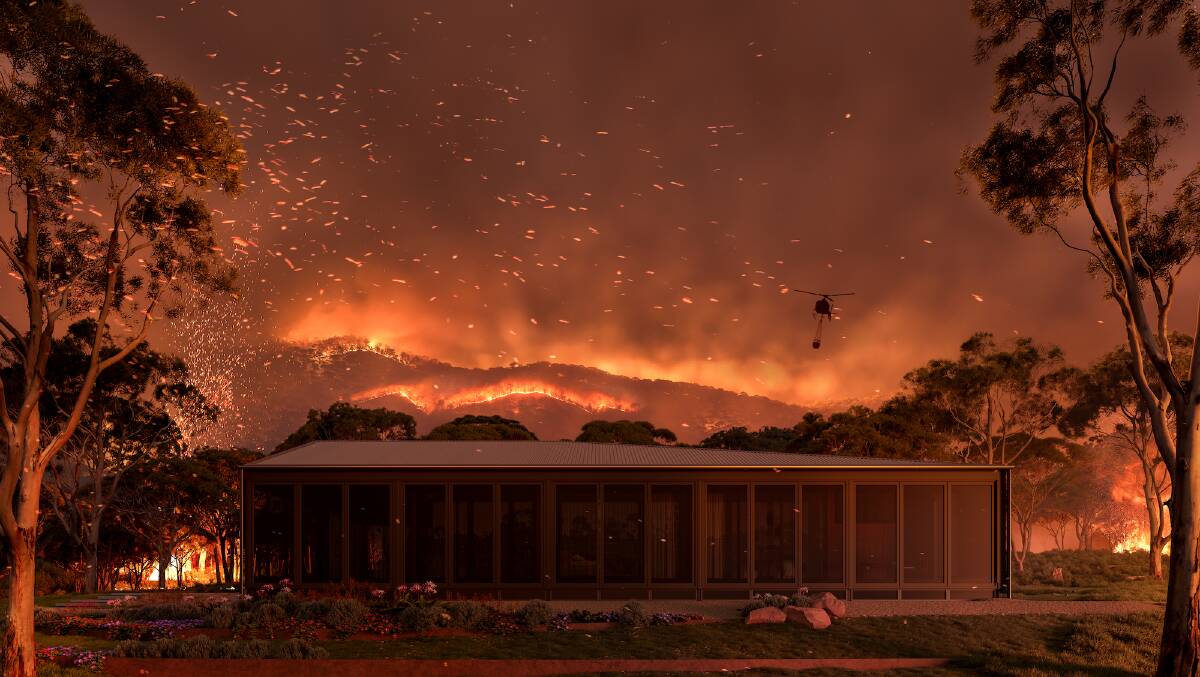 An artist's impression of the FORTIS House, designed for bushfire resilience. Picture Bushfire Building Council of Australia