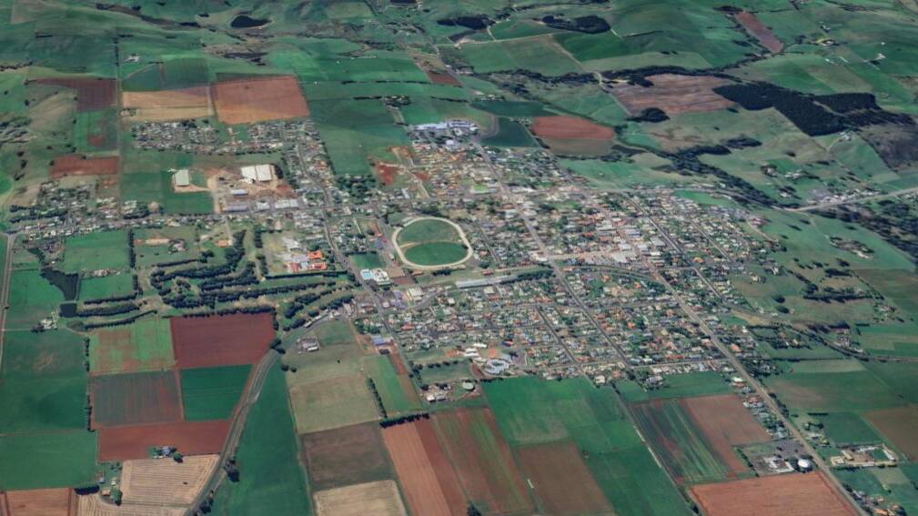 A satellite view of the small farming town of Scottsdale in north-east Tasmania. Picture Google Earth