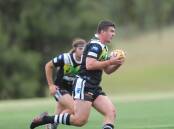 Cowra's Bill Statham taking the ball up for the Magpies on the weekend. Photo: PHIL BLATCH