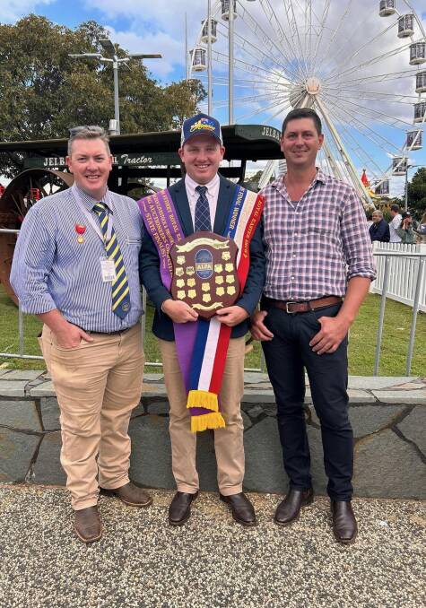 Winner Darcy Howard with Adam Chudleigh and Hugh Dobell at the Sydney Royal. Picture supplied
