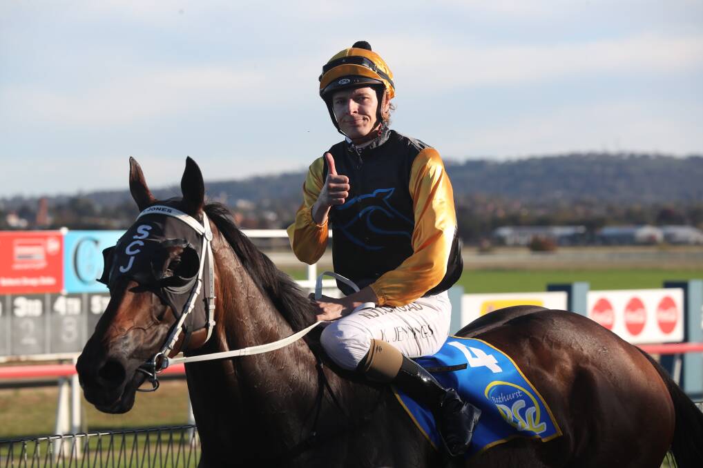 Koby Jennings rode the Stephen Jones, Scone-trained Hit The Target to victory in the Soldier's Saddle. Photo: PHIL BLATCH