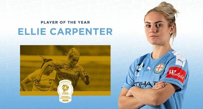 TOP GONG: Ellie Carpenter has been named Melbourne City's W-League player of the year.