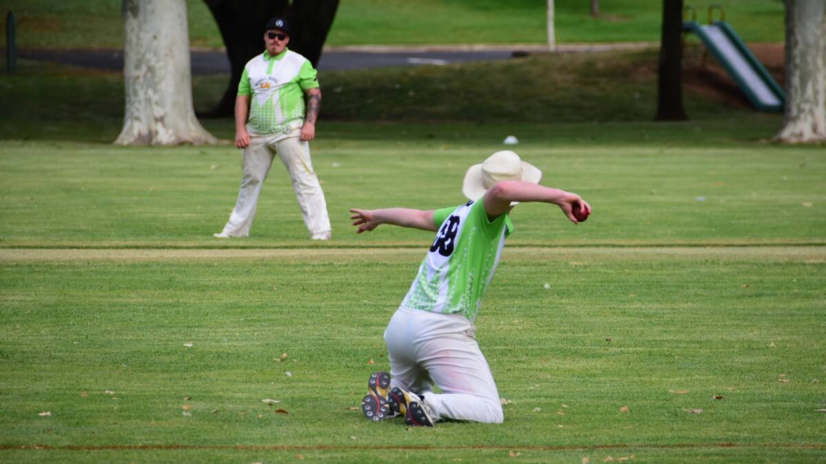 Parkes' Royal Colts (7/237) were far too good for the the third placed Cowra Valleys in the Lachlan Premier League on Saturday, winning by 118 runs and taking a bonus point to have a nearly unassailable lead on the league table. Photo: Ben Rodin 