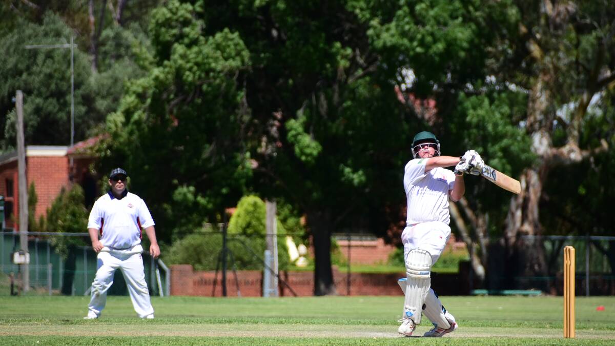 Josh Carmody was in excellent form for Cowra District yesterday, hitting 12 fours on his way to 68 in Cowra's (5/196) victory against Young (7/195) at Twigg Oval.  Photo: Ben Rodin 