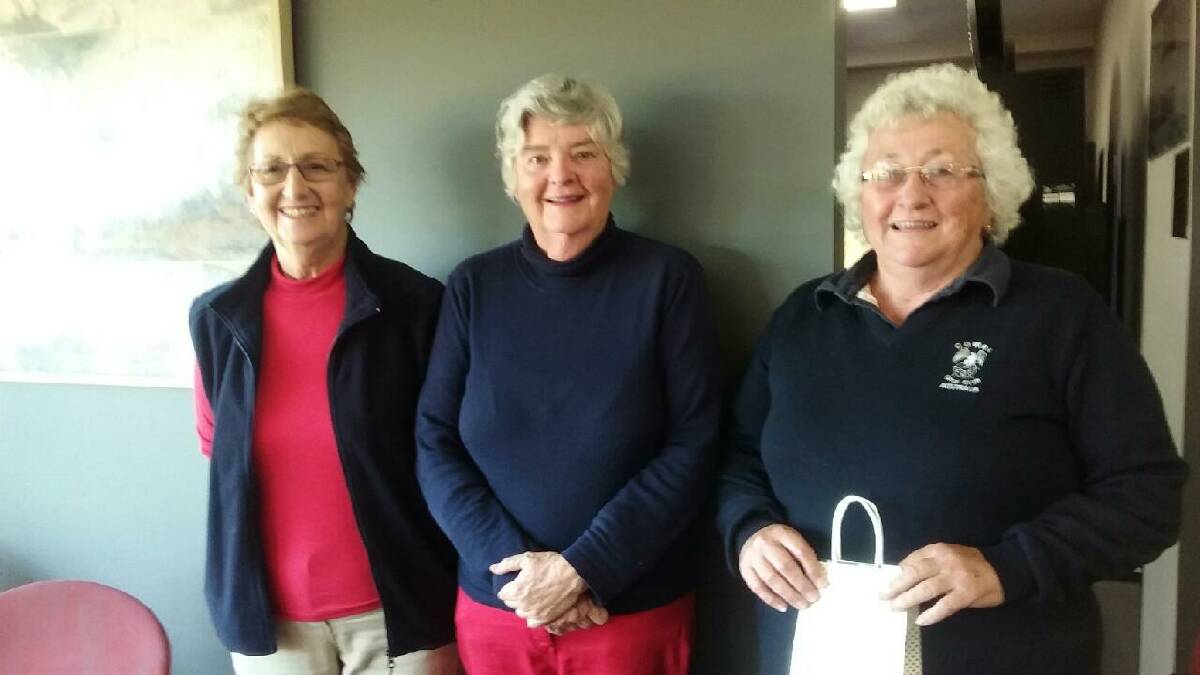 Wednesday's winners were, from left to right, Joan Roots (first), Marcia Ryan (third) and Lorraine Stubbing (second). Photo supplied by Cowra Ladies' Golf.