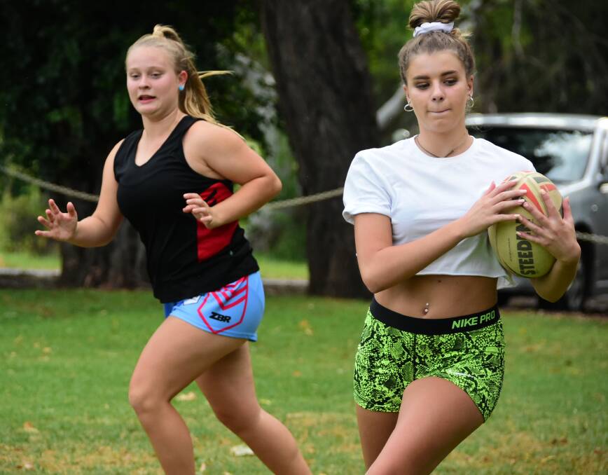 Caitlyn Boswell and Emilie Browne, pictured during pre-season, were voted player's player by their teammates after their 12-0 loss to the Mudgee Dragons at Glen Willow on the weekend. Photo: Kelsey Sutor