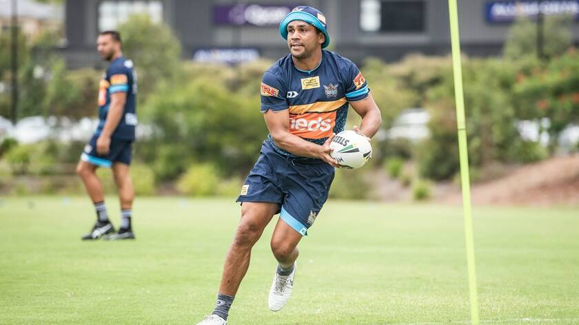 THE PEACH: Tyrone Peachey in his new colours on the Gold Coast. Photo: NRL PHOTOS