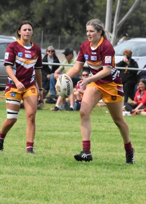 You won't see many prop forwards kicking like Alicia Earsman can - just one of the skills the Canowindra Tiger will bring with her to the NSW Country Women's Rugby League side. Photo Andrew Fisher