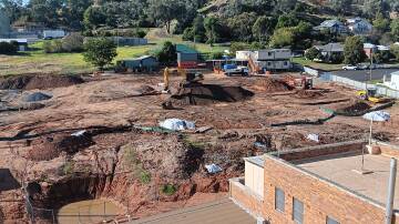 An aerial view of the Cowra Hospital redevelopment site last week.