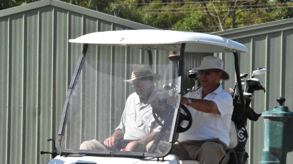 Ron Newham, right, was runner up in the nine hole stableford at Cowra Veterans golf last Thursday. 