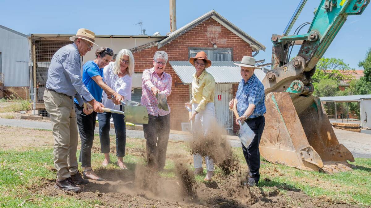 The sod turning for the Cowra Hospital redevelopment in February this year. Work is expected to begin again soon.