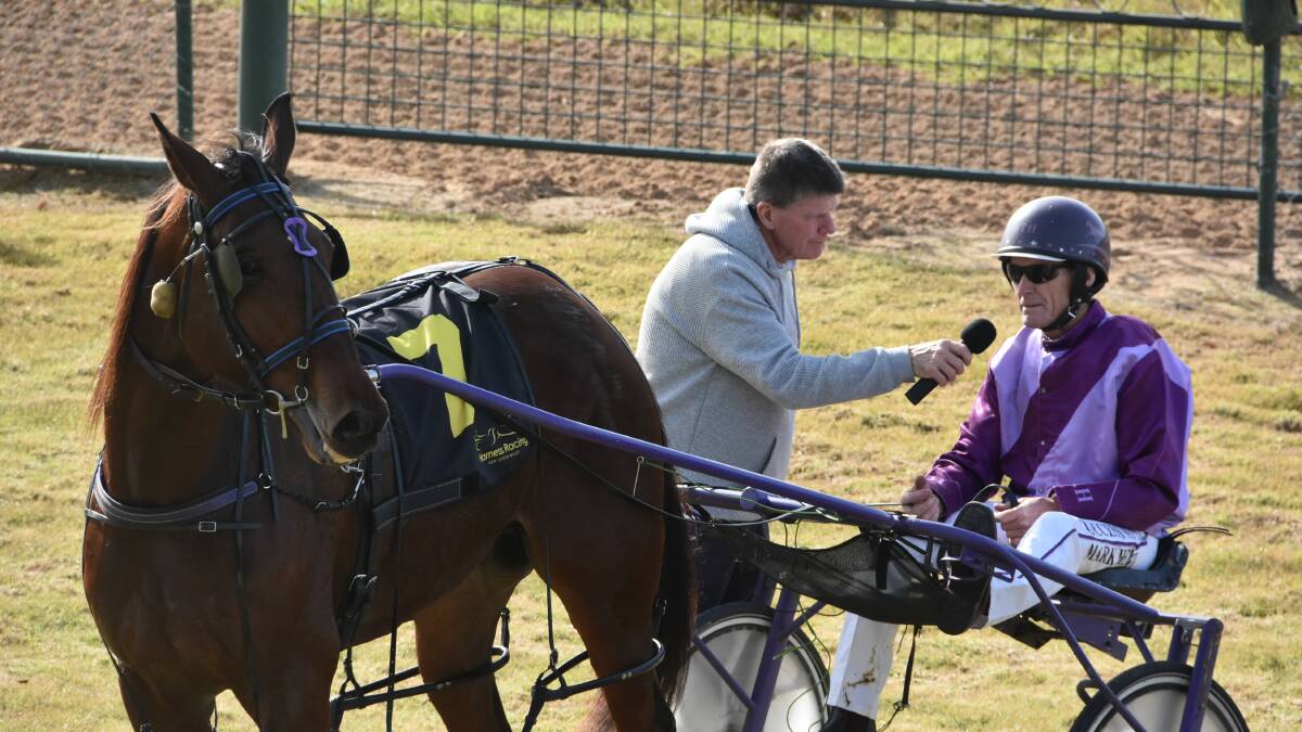 Grenfell trainer driver Mark Hewitt after Sunday's win with Yareadyfreddy.