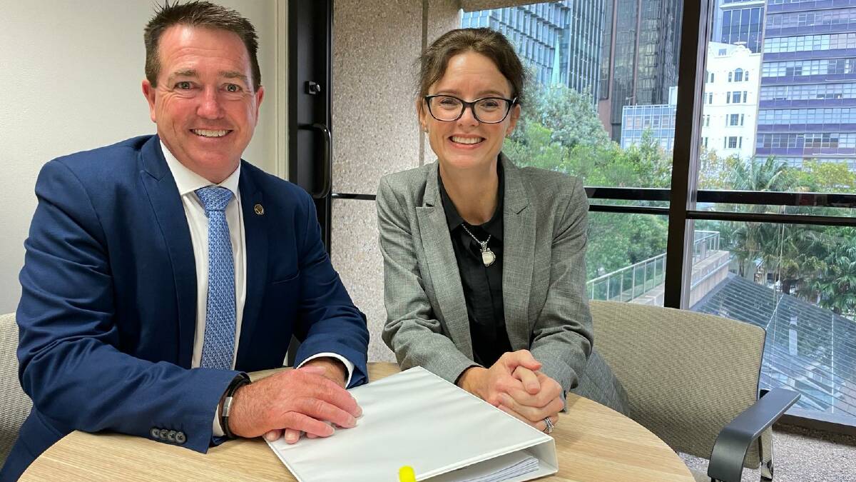 Member for Cootamundra Steph Cooke meeting with the Shadow Police Minister Paul Toole in her office in Parliament House, following news an inquiry into regional crime will soon get underway.
