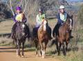 Karen Cave on Egg, Frances Woodbridge on Nina and Jo McCabe on Monty at the Canowindra Challenge which was held on June 18 and 19.  Photo by Animal Focus.