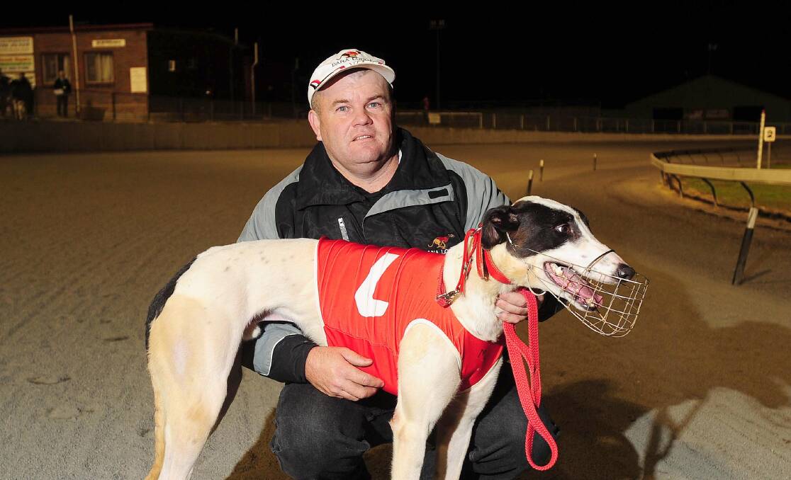 Cowra trainer Rod McDonald with Take The Apache which gave him his 100th winner for the year at Goulburn on Thursday.