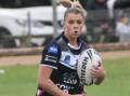 Emilie Browne into open space for the Cowra Magpies league tag side last year.