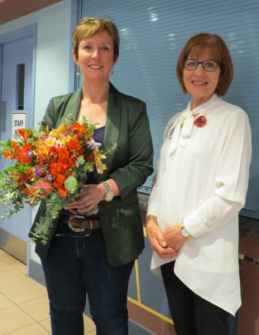 Rebecca Walsh, CEO of Ronald McDonald House Orange was thanked by CWA member Kaye Kilby.