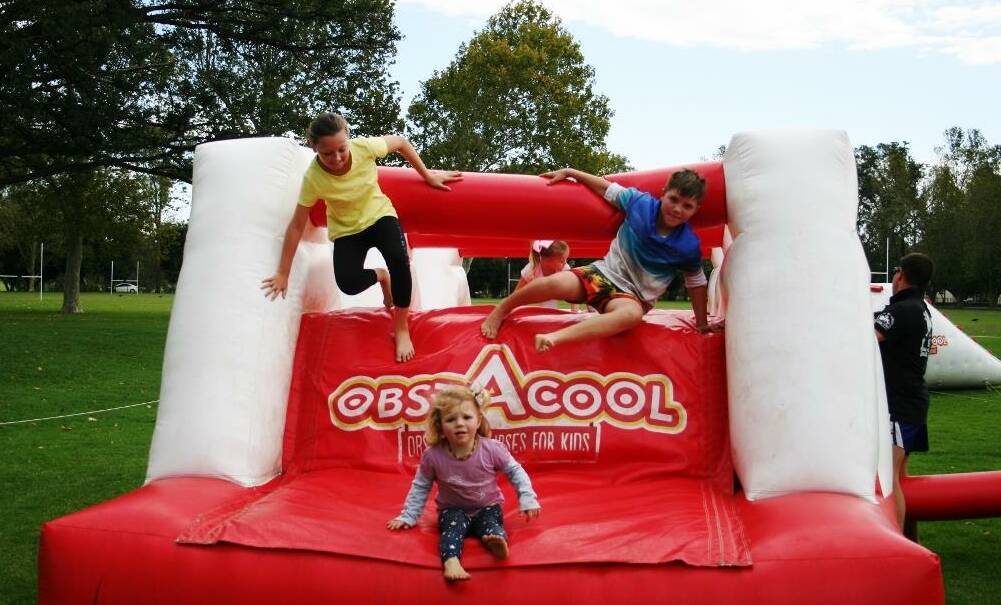 Children enjoying the Obstacool course at River Park last weekend. The fun activity was organised by the Cowra Neighbourhood Centre. Photo - Facebook.