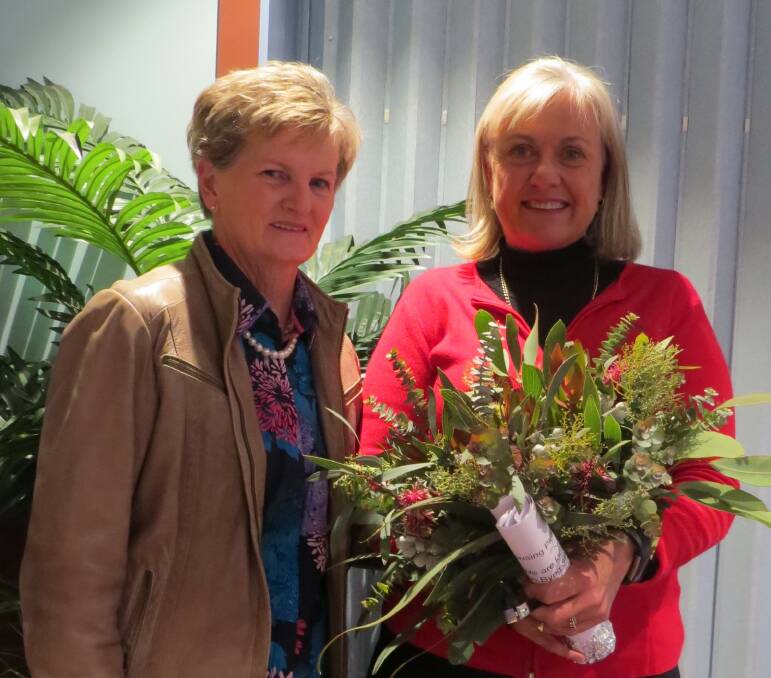 Jean Sandberg thanked guest speaker Penny Watt and presented her with a bunch of natives from Jill Allen's garden.