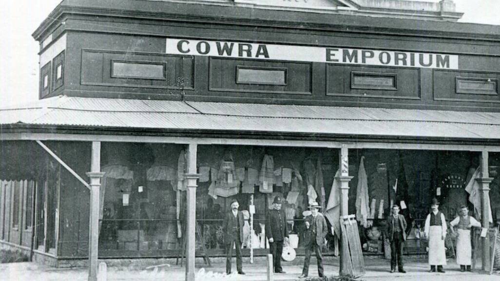 Some of Cowra's early retailers. Photo from the Cowra Historical Society collection.