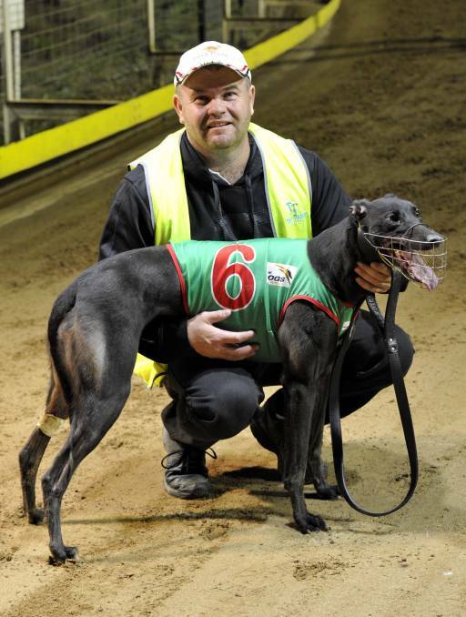 Cowra trainer Rod McDonald is looking for more success at Goulburn today. He kicked off another winning week for Cowra greyhounds with Six Again at Young last Saturday. File photo.