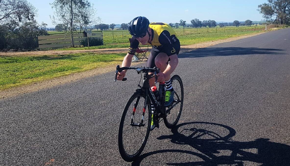 EFFORT: Jeremy Ryan, pictured in the road race, finished second overall in the A grade standings. Photo: DUBBO CYCLING CLUB