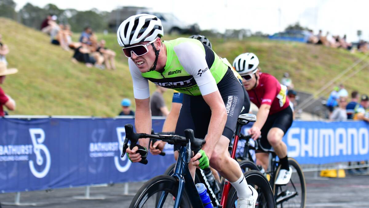 IN GREAT FORM: Will Hodges, pictured at this year's Bathurst Cycling Classic criterium, finished fifth in the Melbourne To Warrnambool. Photo: ALEXANDER GRANT
