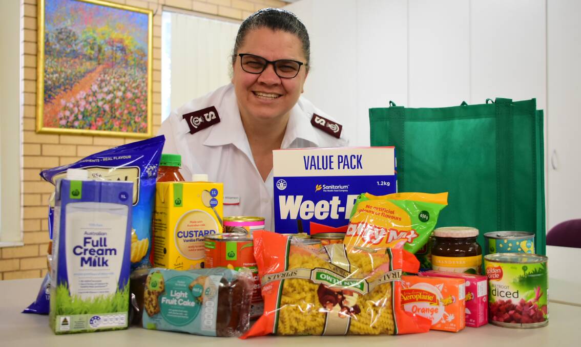 Major Cathryn Williamson from the Cowra Salvation Army is calling on the community to help those less fortunate this Christmas by putting a hamper together. Photo: Kelsey Sutor