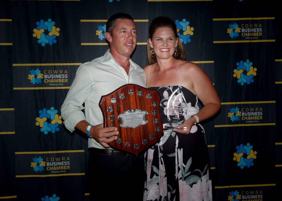 Glen and Nicola Hudson from Cowra Glass were winners at last year's Cowra Business Awards. Photo: Robin Dale 