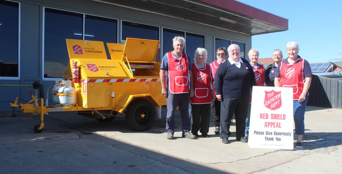 Major Louise Nicholson with volunteers from Cowra Salvos launched the Red Shield Appeal last Saturday. 