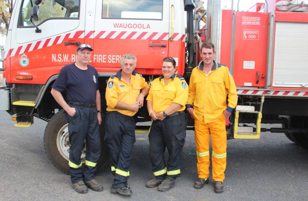 Andrew Vale, Denis Hibbard, Karina Russell and Lincoln Spence from Waugoola RFS. Absent: Dale Boyd from the Merriganowry brigade. 