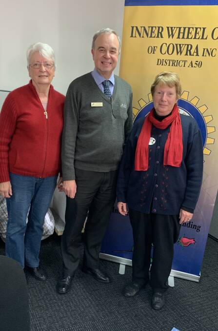 Christine Parker, Lawrence Ryan and Linda Harris at the most recent meeting of Cowra Inner Wheel.