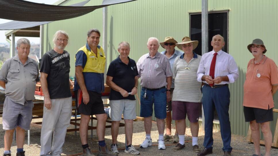 Mayor Bill West and members of the Cowra Men’s Shed, who installed shade sails with the $2000 in funding they received under the 2017-2018 Community Grants Program.
