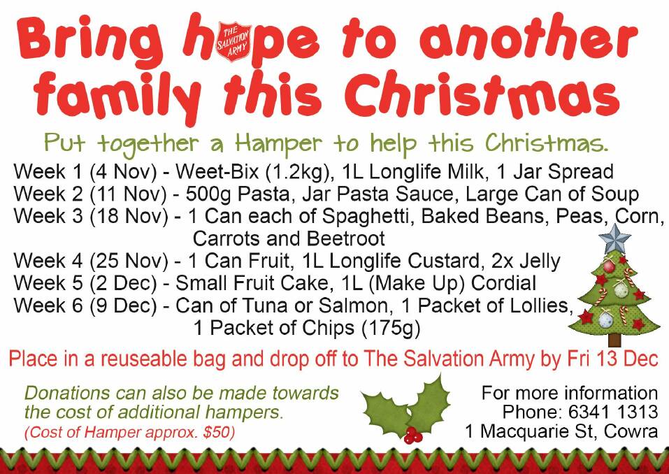 Cowra community urged to dig deep and help the Salvos this Christmas
