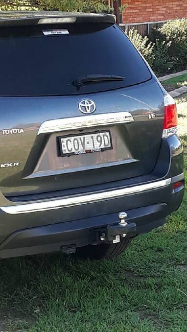 One Cowra resident's car has been generating attention online for the resemblance of the medical term for coronavirus - COVID-19. 