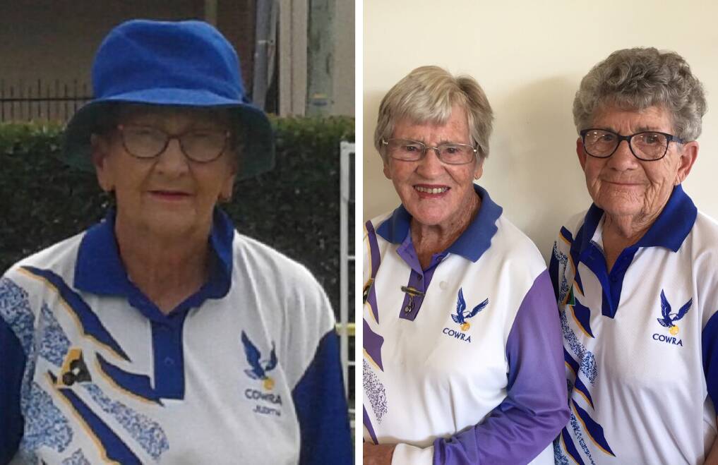 Left - runner up in the Gwen Rice championship, Judith Day. Right - Leila Burns and Marlene Nicholls, winner and runner up of the Club Handicap Singles. 