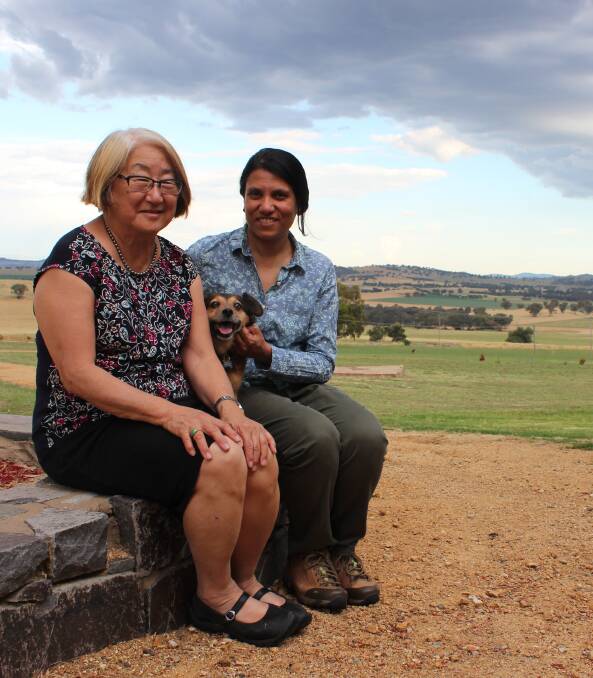 Independent scholar Lynne Horiuchi and Associate Professor Anoma Pieris at the Cowra Prisoner of War Camp last weekend. 