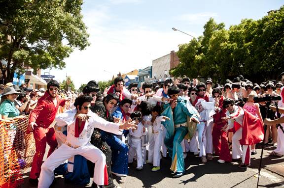 Crowds at the Parkes Elvis Festival. Cowra Tourism is again running a shuttle bus to the event. File photo.